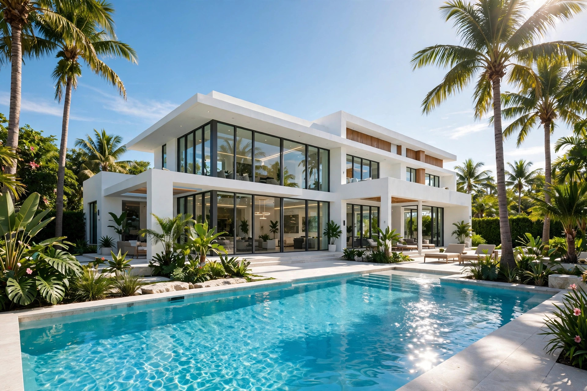 Sunlit Miami luxury Kasalto residence with pool